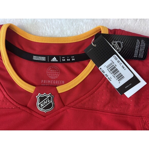Calgary Flames MIC Adidas Primegreen Size 54 Home Red Sewn Jersey NWT - Picture 4 of 10